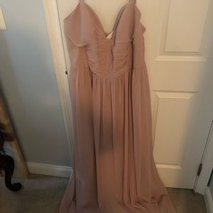 Nude rose bridesmaid gown